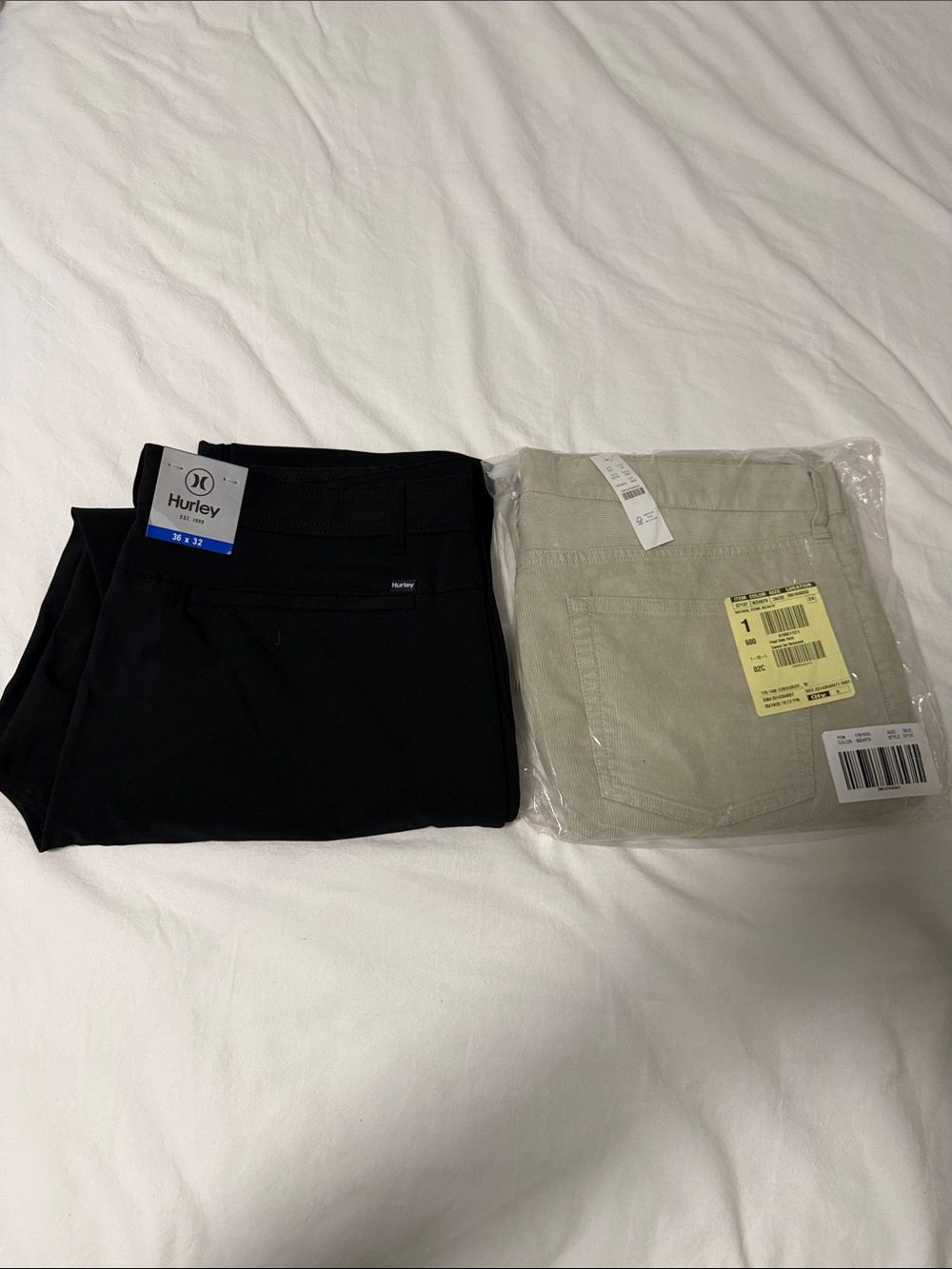 Hurley snd J Crew men Black and Light Beige Pants Set